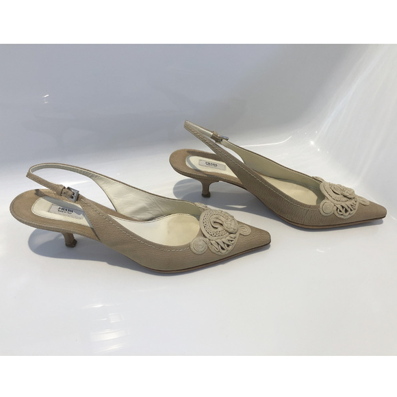 Prada Leather Slingback Leather Heels sz 9.5 - Picture 2 of 4
